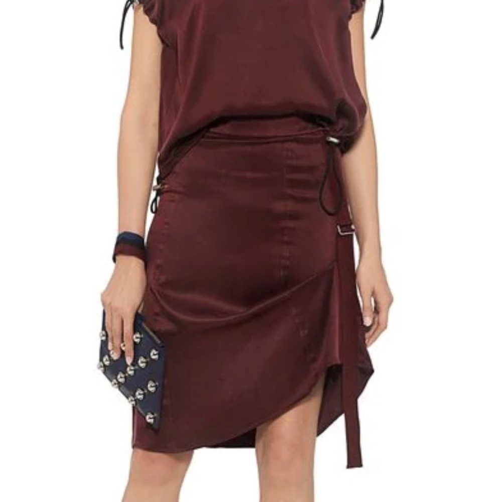 Public School Sana Belt Side Detail Silk Skirt